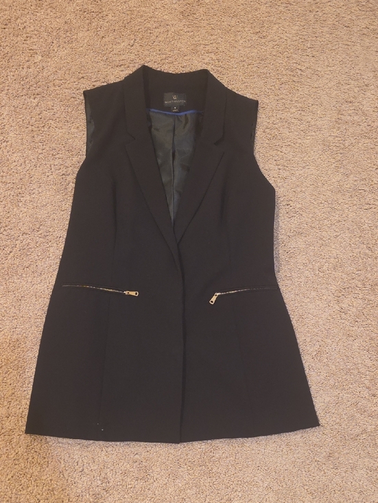 Worthington Jackets & Blazers - Worthington Black Sleeveless Tailored Vest with Zip Pockets